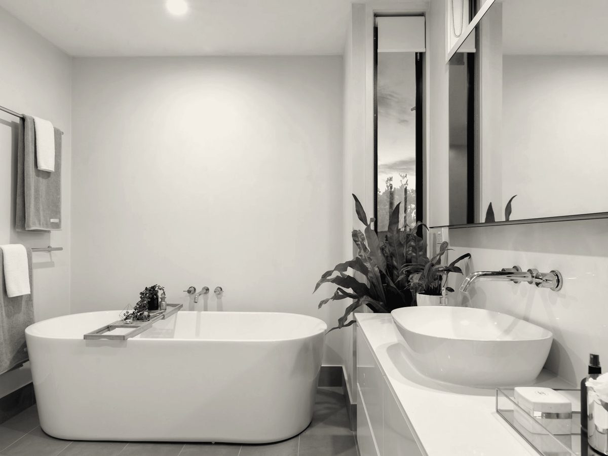 Remodeled bathroom interior