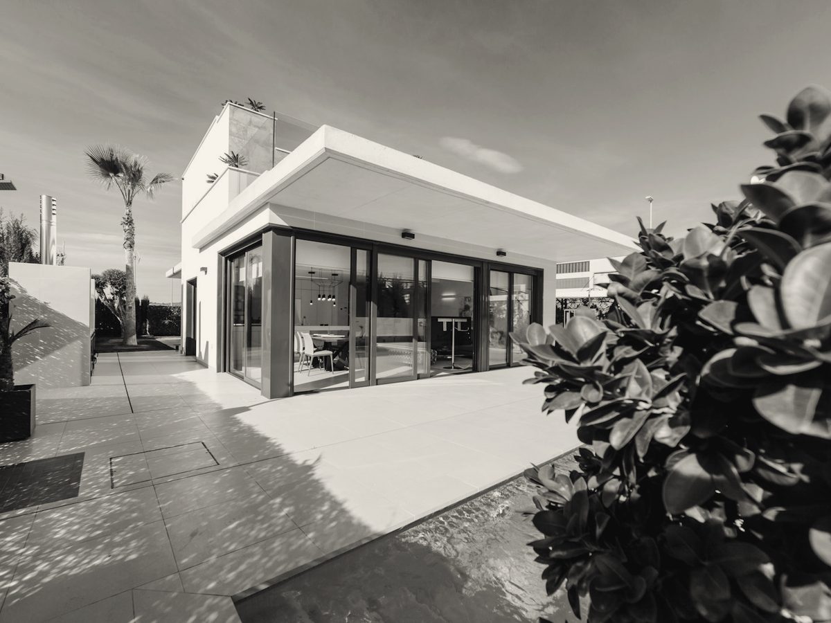 New residential exterior with clean modern lines