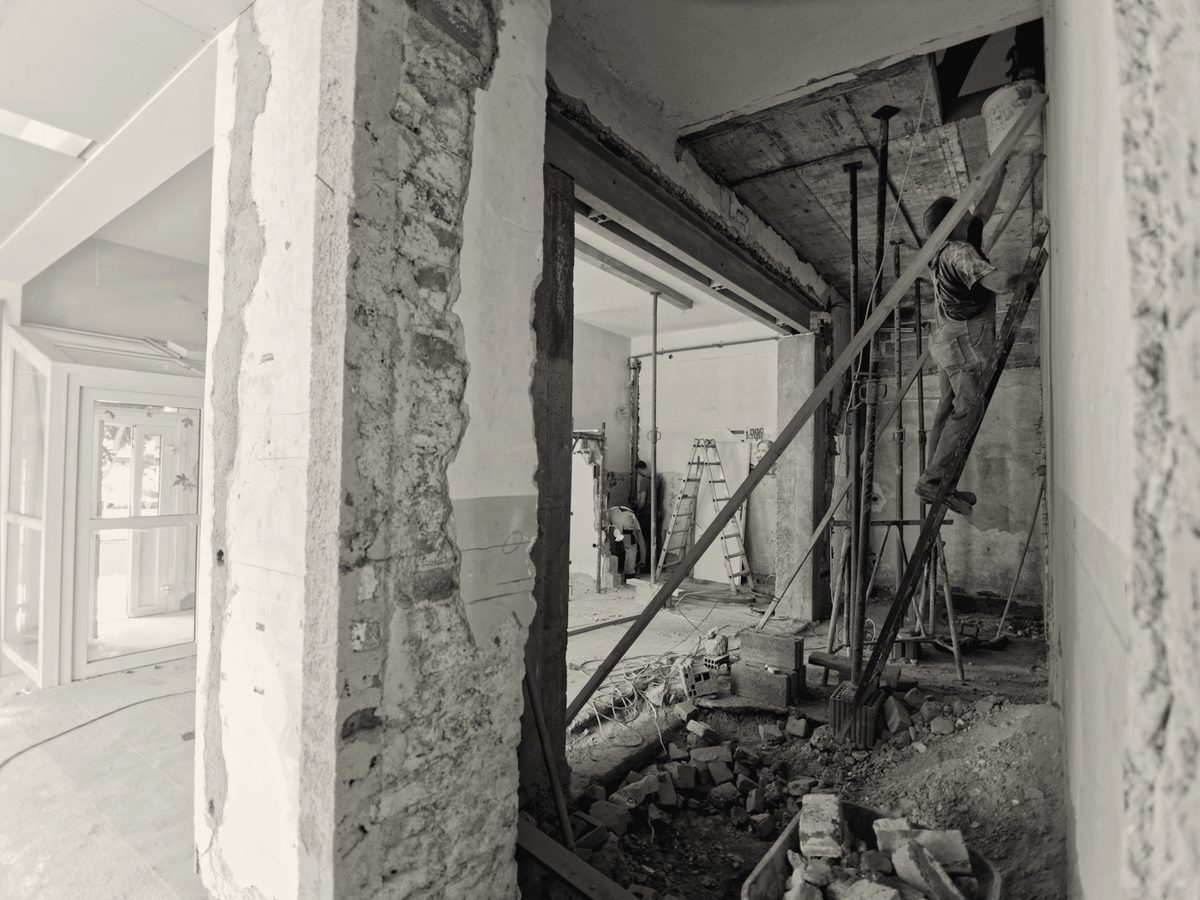Timber framing during new construction