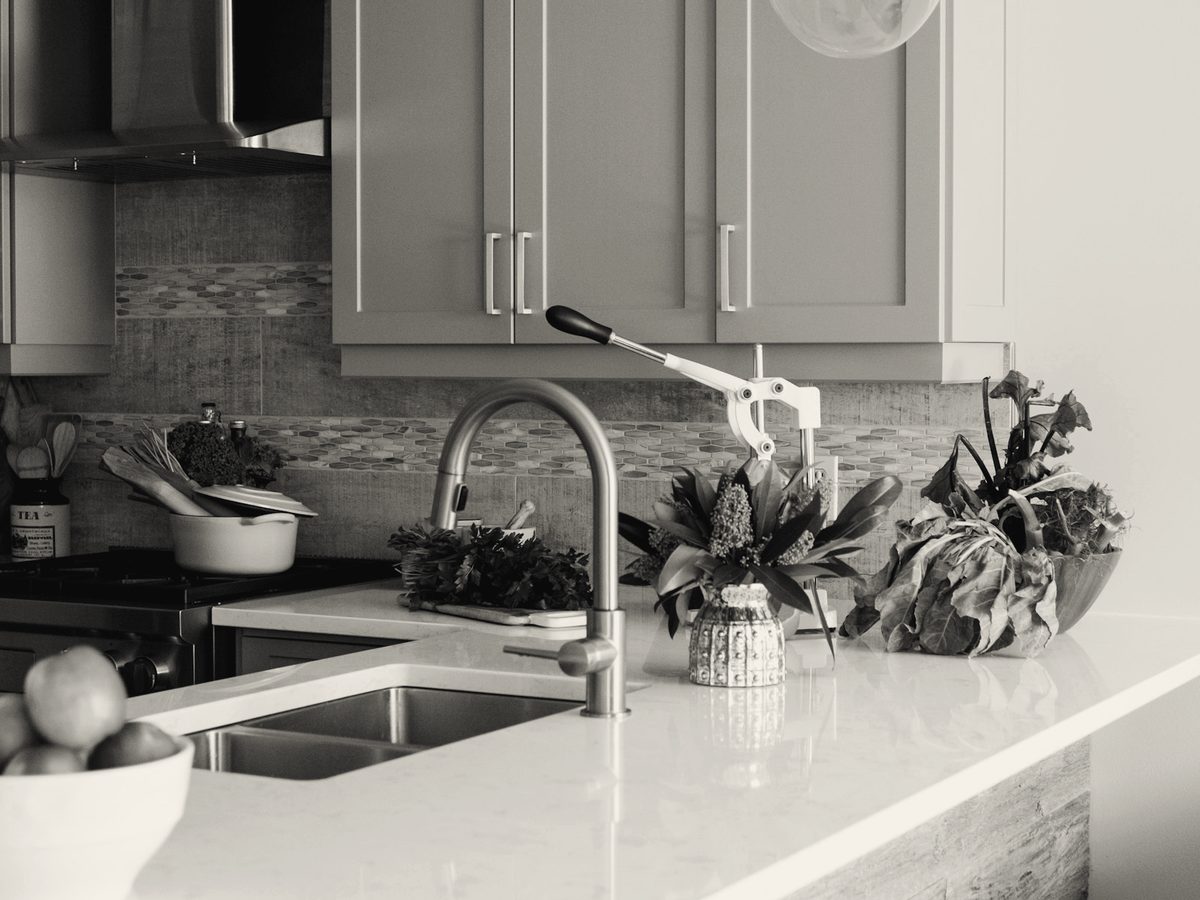Remodeled kitchen with new fixtures
